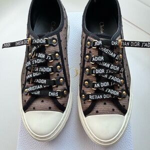 Dior J'Adior Women's Sneakers - Black and Cream. Original lace closures.